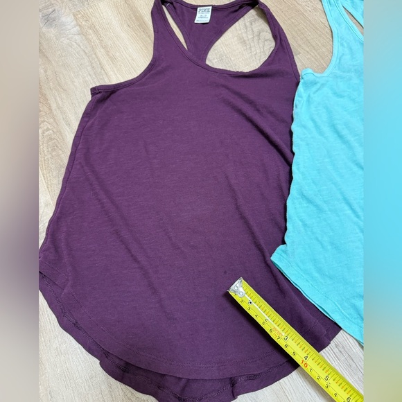 PINK Victoria's Secret Burgundy and Teal racer back tank tops - Picture 8 of 9
